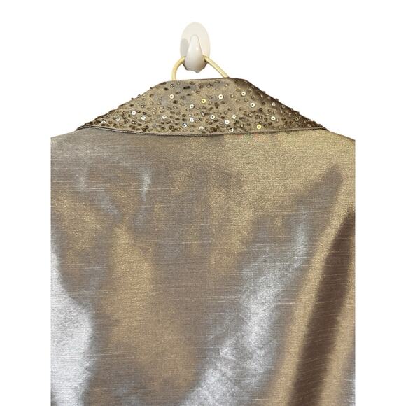 Alex Evenings Women’s Beige Satin Sequin Mother of The Bride Jacket Skirt Sz. 16 - Picture 15 of 16
